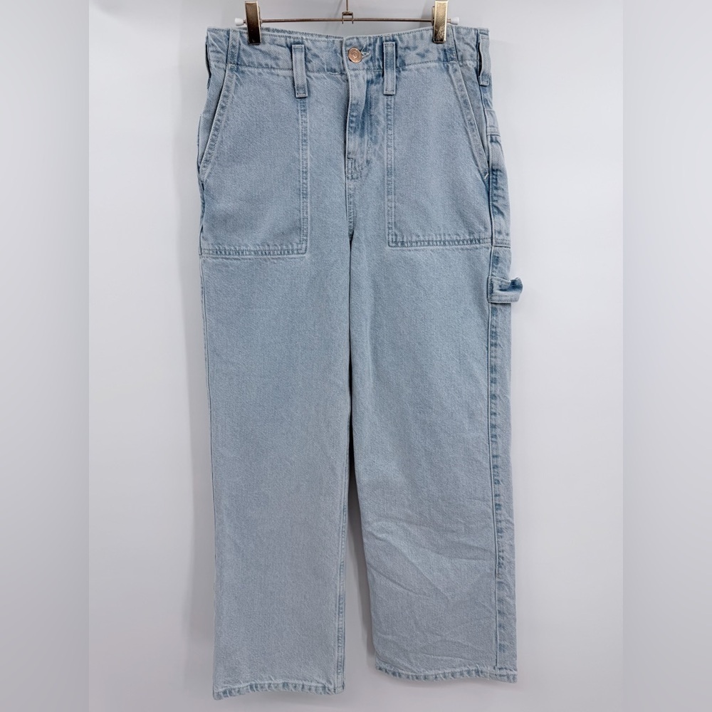 WE THE FREE Major Leagues Mid Rise Cuffed Jeans Light Wash 26 - Picture 2 of 9
